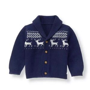 Janie and Jack Reindeer Fair Isle Cardigan